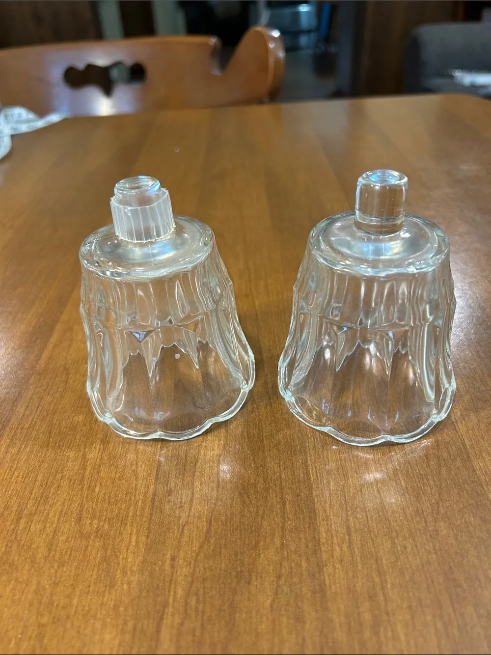 Pair of Clear Glass tulip-Shaped Votive Holders